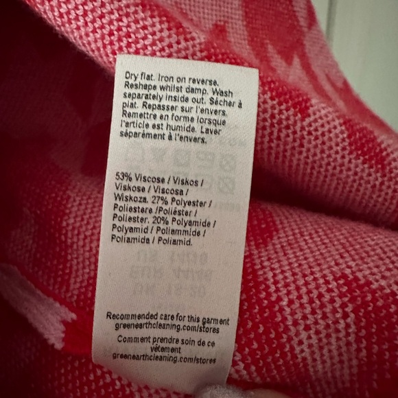 River island red and pink Chic Houndstooth Cardigan gold buttons US 14-16 - Picture 9 of 10